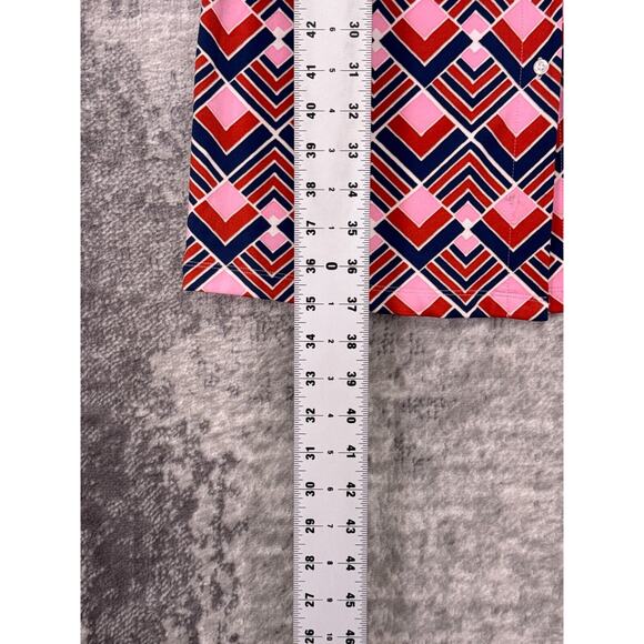 J McLaughlin Shirt Dress XS Womens Catalina Cloth Pink Geometric Collared - Picture 6 of 8